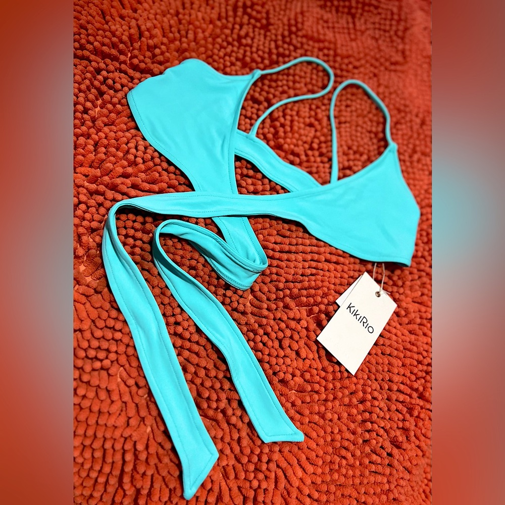 KikiRio XS seafoam green bikini top